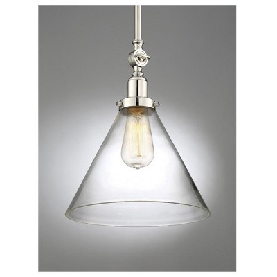 Drake Satin Nickel Adjustable Glass Pendant Light