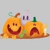 Men's Design By Humans Halloween Cartoon Pumpkins And Ghost By VectorVillain T-Shirt - image 2 of 4