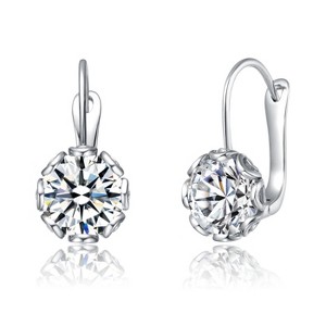 Guili Solitaire Drop Earrings in 14k Gold Plating with CZ—a classic, sophisticated touch for effortless everyday glam in white, gold, or green. - 1 of 2