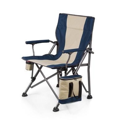 Outlander XL Navy and Beige Folding Camping Chair with Cooler