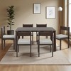 7-Piece Retro Dining Table Set, Wooden Rectangular Table with 6 Upholstered Chairs, Classic Kitchen & Dining Room Furniture for Family Meals - 4 of 4