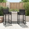 vidaXL Patio Bar Stools 2 pcs Black Poly Rattan - 3 of 4