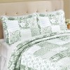 Collections Etc Eden Floral Patchwork Scalloped Edge Pillow Sham - 2 of 3