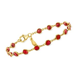 Ross-Simons 4.30 ct. t.w. Bezel-Set Ruby Bracelet in 18kt Gold Over Sterling Size 7 - 1 of 3