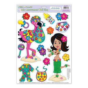 Beistle Hula Baby Peel 'N Place, 12" x 17" Sh, (42/Pkg) Multicolored - 1 of 1