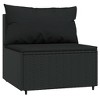 VidaXL 3 Piece Patio Lounge Set with Cushions Black Poly Rattan - 4 of 4