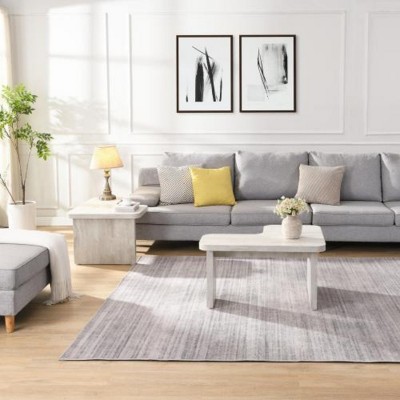 Single L Shape MDF Detachable Coffee Table,Farmhouse Rectangle Wood Coffee Table,Dining Room Garden Tea Side Table-Coolbibila