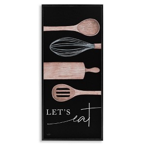 Stupell Industries Let's Eat with Kitchen Utensils, 10" x 24" - 1 of 4