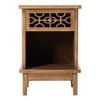 JIONJOY Hand-Carved Rustic Nightstand with Drawer & Shelf - 2 of 4