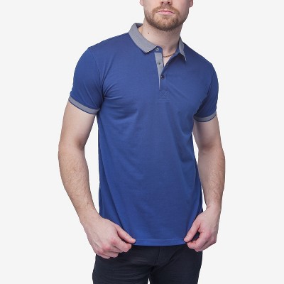 X RAY Men's Short Sleeve ribbed cuffs Polo Shirt