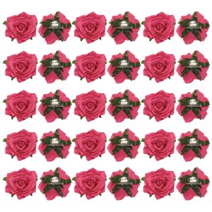 Unique Bargains Soft Fabric Weddings Party Women Rose Flower Hair Clips 30 Pcs - 1 of 4