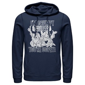 Men's Snow White and the Seven Dwarfs Grumpy & Dopey Pull Over Hoodie - 1 of 4