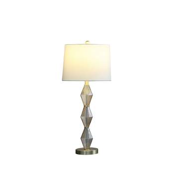 29.5" Emil Modern Geometric Glass Table Lamp Brushed Gold - Ore International