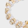 Stone and Pearl Wrap Around Bracelet - A New Day™ Gold - 4 of 4