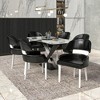 LeisureMod Ethos Leather Dining Chair – Upholstered Mid-Century Modern Accent Chair with Rubberwood Legs for Kitchen, Dining Room, or Office Set of 2 - 2 of 4