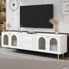 79"W TV Stand TV Console Entertainment Center Media Console with Drawers and Cabinets with Fluted Glass Doors for TVs Up to 80",White/Black-ModernLuxe - 2 of 4