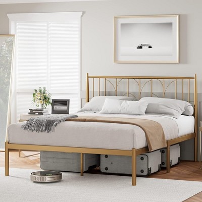 Whizmax Metal Full Size Platform Bed Frame With Headboard, Heavy Duty ...