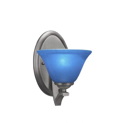 Toltec Lighting Zilo 1 - Light Sconce in  Graphite with 7" Blue Italian Shade