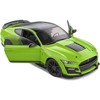 2020 Ford Mustang Shelby GT500 Grabber Lime Green Metallic with Black Top and Stripes 1/18 Diecast Model Car by Solido - 2 of 4