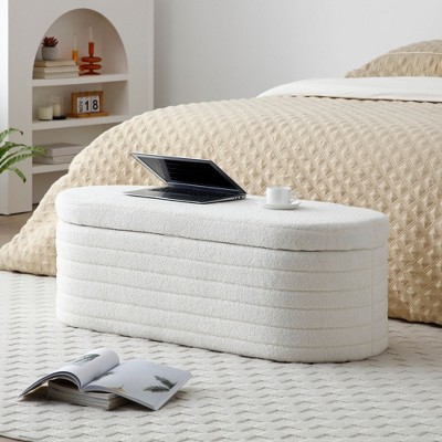 CAVINAS Storage Bench Ottoman with Storage Modern End of Bed Bench