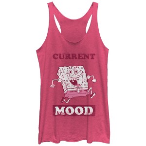 Women's SpongeBob SquarePants Current Mood Racerback Tank Top - 1 of 3