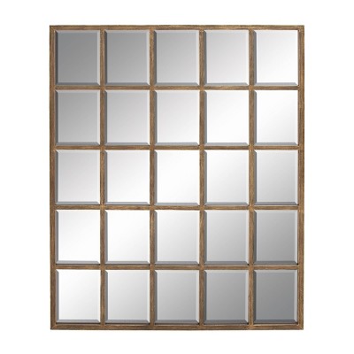 Contemporary Wood Rectangle Decorative Wall Mirror Brown - Olivia & May