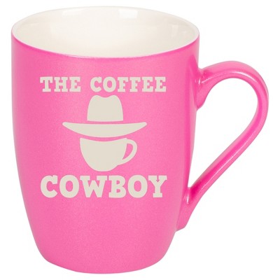 100 North Cowboy Hat 10 Ounce Pink Metallic Finish, Comfortably Fits Your Hands, New Bone China Coffee Tea Cup Mug, The Coffee Cowboy