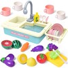 Fun Little Toys 29 PCS Kitchen Sink Toy with Running Water, Pretend Play Dishwasher Set, Perfect Birthday Gift for Kids - 2 of 4