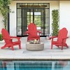 Arceso Folding Adirondack Chair,  15 Inch HDPS Fire Pit Patio Chairs Weather Resistant, Modern Plastic Outdoor Chairs with Cup Holder - 3 of 4