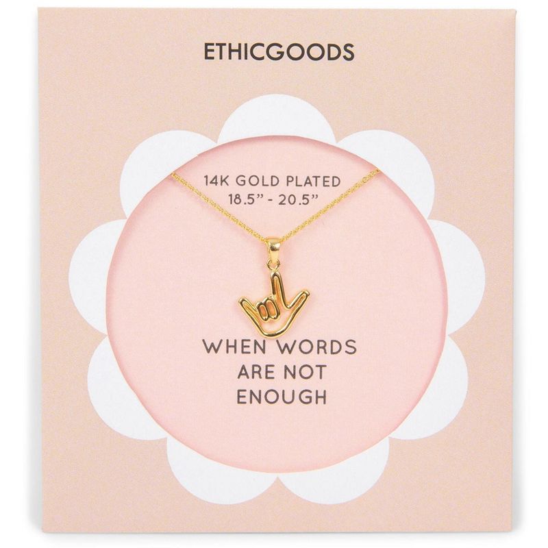 Gold Plated I Love You Pendant Necklace | ETHICGOODS, 2 of 3
