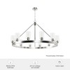 Hunter 44" Hartland 12-Light Ceiling Chandelier Brushed Nickel Finish - Elegant Indoor Lighting for Dining & Living Spaces - 2 of 4