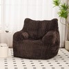 37"W Soft Fluffy Corduroy Fabric Bean Bag Chair Filled with Memory Foam, Lazy Sofa Armchair - ModernLuxe - 2 of 4