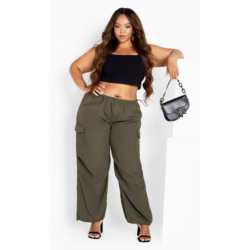 Ccx  Women's Plus Size Parachute Cargo Pant - Khaki - 20w : Target