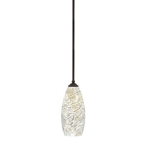 Toltec Lighting Zilo 1 - Light Pendant in  Dark Granite with 5.5" Natural Fusion Shade - 1 of 1