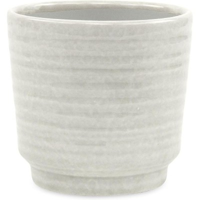 Cheung's Celadi White Rippled Ceramic Pot - Large