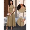INSPIRE CHIC Women's Crew Collar High Waist Sleeveless Side Pockets Casual Work A-Line Maxi Dresses - 2 of 4