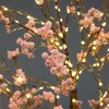 LuxenHome 5Ft Artificial Baby's Breath Tree with Pink Flowers and 300 Micro LED Lights - 3 of 4
