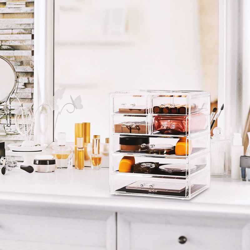 Sorbus Acrylic Makeup Organizer Case - Big Clear Makeup Organizer for Vanity, Bathroom, College Dorm, Closet, Desk, 3 of 8