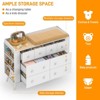 Kids Dresser Cabinet with 8 Drawers & Open Shelving, Changing Table for Nursery, Baby Dresser, White - 3 of 4