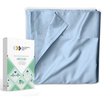Luxury Flat Sheet Only, 600 Thread Count - 100% Cotton Sateen, Soft, Cool & Breathable by California Design Den