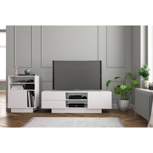 60 Marble Tv Stand With Audio Tower White Nexera Target