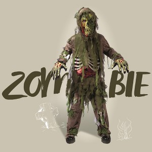 Joyfy Boys Halloween Zombie Costume, Deluxe Swamp Skeleton Living Dead Monster Zombie Costume for Kids Halloween Monster Role-Playing - 1 of 4