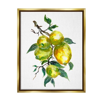 Stupell Industries Lemon Citrus Fruit Tree Framed Floater Canvas Wall Art