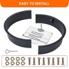 COZONY Outdoor Fire Pit Ring, Heavy Duty Wood Burning Firepit for Camping, Backyard & Bonfire, Round Metal Fire Pit with Tongs, Black - 2 of 4
