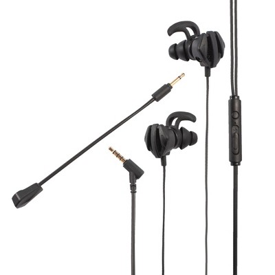 Insten 3.5mm Wired Gaming In-Ear Headset with Microphone - Earbuds & Earphones for Phone Games, PS4, PS5, PC, Xbox & Nintendo Switch, Black