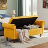 Nicbex 63" Storage Bench Multifunctional Linen Upholstered Storage Bench with Armrests for Entryway Bedroom, Yellow - 3 of 4