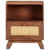 vidaXL Bedside Cabinet 15.7"x11.8"x19.7" Solid Mango Wood - 2 of 4