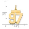 Black Bow Jewelry 14k Yellow Gold, Athletic Collection, Small Polished Number 97 Pendant - 2 of 3