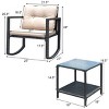 Costway 3PC Patio Rattan Conversation Set Rocking Chair Cushioned Sofa Garden Furniture - 3 of 4
