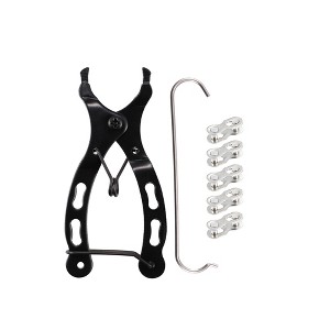 Unique Bargains Universal Bike Bicycle Chain Repair Tool Kit Replacement with 5 Pairs Chain Joint Silver Tone - 1 of 4